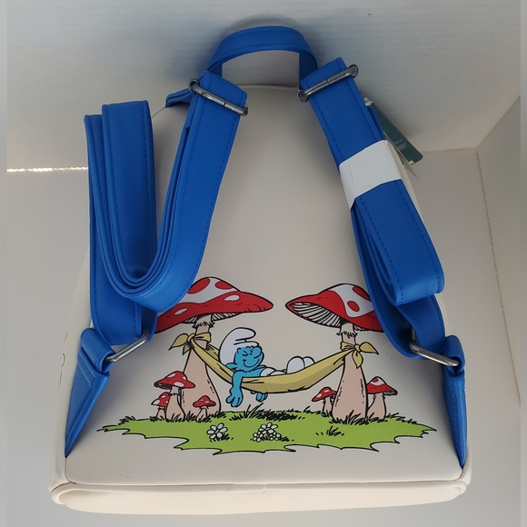 The Smurfs Mini Backpack Mushrooms, Papa Smurf,Brainy,  Smurfette Blue NWT*READ* - Picture 10 of 15